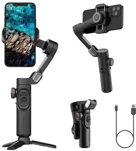 AOCHUAN Smart XE - Stabilizzatore cardanico per smartphone, pieghevole, a 3 assi, con rotella di messa a fuoco, per iPhone, Samsung e Android, per migliorare il contenuto di TikTok, YouTube e Vlogging