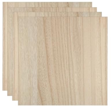 4 Stück MDF-Holzbretter, 30,5 x 30,5 cm, dicke Holzdielen, doppelseitig, furniert, MDF-Platte für hausgemachte Bastelarbeiten