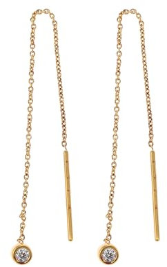 Skagen Damen-Ohrringe Threader Glitz Sterlingsilber goldfarben, SKJS0037710