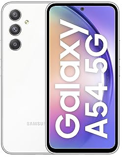 Samsung Galaxy A54 5G (Blanc éclatant, 8 Go, 256 Go de stockage) | Caméra sans secousse 50 MP (OIS) | IP67 | Gorilla Glass 5 | Mise au point vocale | Sans chargeur (Reconditionné)