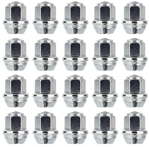 RYBO Set di 20 dadi per cerchi in lega M12 x 1,5, conici, esagonali da 19 mm, compatibili con cerchi in lega Ford e altro