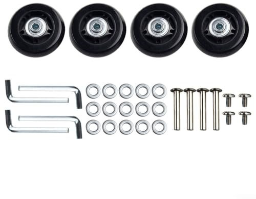 4 Stück 54 x 64 mm Gepäck-Räder, Gepäck, Koffer, Ersatzrad, Rollschuh-Reparatur (64 x 18 mm)