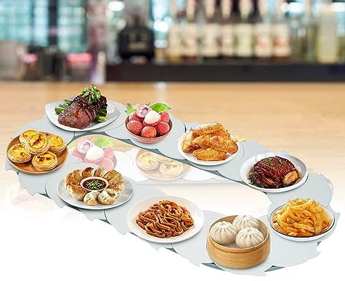 Lazy Susan Rotating Food Turntable 360° Manual Swivel Adjustable Dining Table Non-Skid Food Serving Train Dining Turntable For Food Sharing 1.6M/5.25FT green