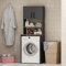 HOMIDEA MIA Mobile armadio per lavatrice - Mobile alto per il bagno con scaffali 182 x 65 x 60 cm (Antracite/Rovere)