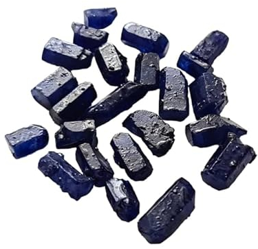 GemsForJewels 8–15 mm blauer Saphir-Kristall, roher Saphir, roh blauer Saphir, 5 Stück lose blaue Saphir-Stäbchen, Saphir-Schmuck – PDG354
