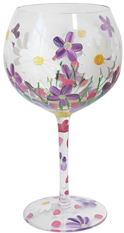 Lesser & Pavey Daisies Gin Glass | Lovely Gift for Women & Men | Designed by Lynsey Johnstone | Luxury Wine Glass for Every Occasions