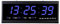 LED Wanduhr Digitaluhr Funk-wanduhr Beleuchtung Küchenuhr mit Datum Temperaturanzeige Großbildschirm für Wohnzimmer Schlafzimmer 12/24-Stunden-modus Kalender Blau 48X19X3 cm