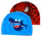 WBZOWRB 2 Stück Badekappe Kinder, Schwimmmütze Kinder, Badekappe Stoff, Badekappe Kinder Jungen Mädchen Für 4-12 Jahre, Bademütze Kinder, Schwimmkappe Kinder(Hai/Spider)