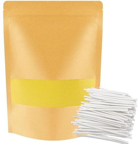 ALLAVA Kerzensand mit Docht, Kerzensand 1 KG mit 50 Docht 5cm, Perlenkerzen mit 50 Kerzendocht ohne Basis, Kerzen Sand, Pearled Candle, Wachsgranulat für Wachskerze Selber Machen (1KG, Gelb)