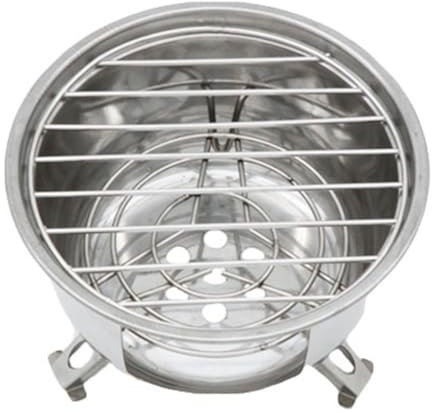 POPETPOP 1 Jeu Gril réchaud à gaz de camping poêle à barbecue portable poêle barbecue au charbon de bois alimentation extérieure petit barbecue de camping Acier inoxydable Silver