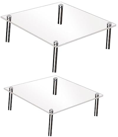 Garneck 2 Pz alzata cupcake Espositore dolci acrilico torre di cupcake bancarella dei dolci alzata per dolci supporto per torta in acrilico porta torta in acrilico trasparente Metallo