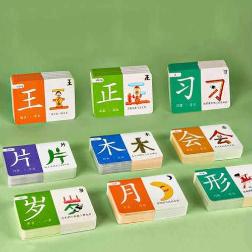 ZHXQRP Cartes Flash Chinoises CaractèRes Chinois Mots à Vue Apprentissage du Chinois Mandarin éDucation PréCoce DéButants Chinois