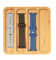 Set di 3 cinturini in silicone e nylon per Apple Watch + scatola espositrice in legno di bambù. Compatibile con Apple Watch Series 10 9 8 7 6 5 4 3 2 1, SE e SE 2, Ultra e Ultra 2., Legno, 38mm 40mm
