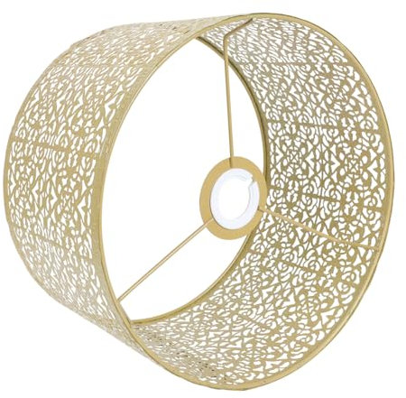 Angoily Metal Hollow Lampshade E27 E14 Light Shade Decorative Iron Craft Table Light Cover Copper Flower Gold Color Unique Design for Home Decor