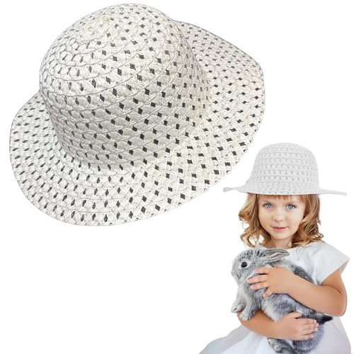 Children’s White Easter Bonnet – Kids Fancy Dress Hat for Parades, Easter Crafts, and Spring Parties- Fancy Dress Accessory