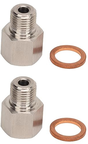 Hapivida Öldruckmesseradapter Rostfreier Stahl mit 1/8in NPT zu M10x1.0 | Rostfreier Stahl Adapter für Autoreparaturen und Leistungstests, Langlebig und robust für Profimechaniker