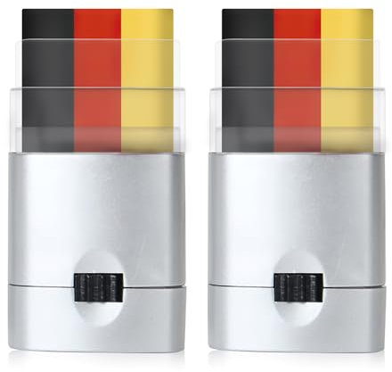 Deutschland Fanartikel, 2 Stück Deutschland Schminke, Schwarz, Rot und Gold Schminkstift Deutschland, Fußball Schminke, EM 2025 Fanartikel, für Fußballpartys und Deko zur Europameisterschaft
