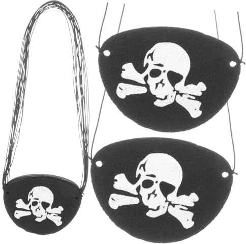 BAZEITFLOW 24 Stück Teiliges Halloween Schädel Augenklappe Cosplay Augenmaske Piraten Look für Party Bühne Kostüm Dekoration