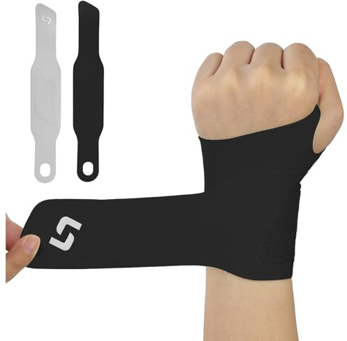 AOOWU Wrist Supports, 2 Pack Wrist Compression Strap and Support Wrist Brace Sport Unisex, Wrist Brace UltraThin & Adjustable for Fitness, Weightlifting, Tendoniti, Carpal Tunnel Arthritis