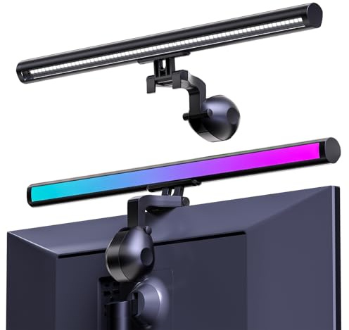MIWATT 40 cm datormonitorlampa, bildskärmsljuslist, LED-skärmlist, USB-lampa för skärm, med färgsynkroniseringseffekt för datorskärm, kompatibel med Windows