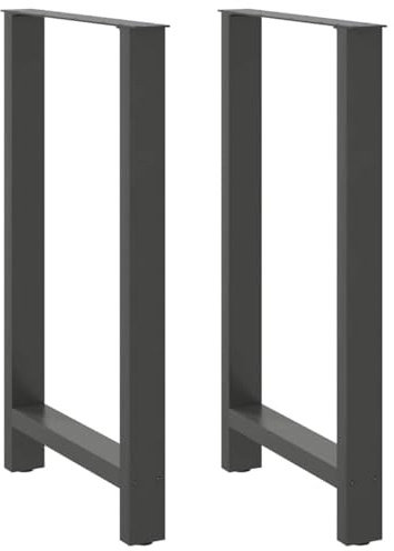 INLIFE Pieds de Table de Bar 2 Pieds Table Haute en Acier Anthracite 100-101 cm Design Industriel avec Niveleurs Réglables et Vis pour Plateau Non Inclus