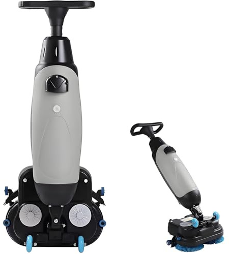 Autolaveuse Professionnelle, Mini-autolaveuse avec Largeur de Nettoyage de 43 cm (17 Pouces), tête rotative à Double Brosse et Rotation à 360°, capacité de Nettoyage de 1 200 m²/h Grey