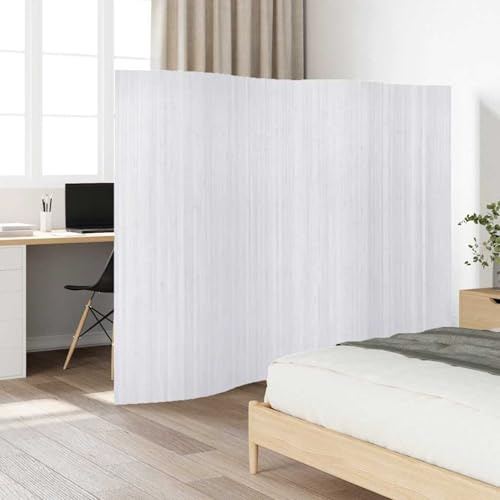 Fasba Raumteiler Bambus Weiß 250×165 cm, Sichtschutz Paravent Raumteiler für Wohnzimmer Kreativ-Atelier Balkon241670
