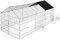tectake® Clapier Lapin Exterieur Cage Cochon d'Inde Cage Lapin & Autres rongeurs 180 x 75 x 75 cm en Métal avec Parc XXL Sol sans Fond 2 Portes verrouillables & Protection Pare-Soleil Toit