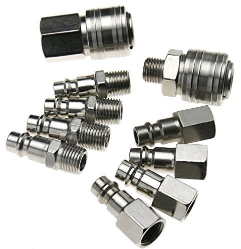 YINETTECH kit Coupleur Connecteur 1/4BSP Raccord de tuyau d'air pour Tuayn Air comprime compresseur 10pcs