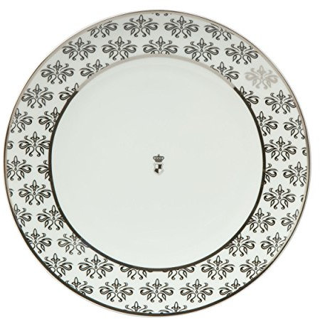 Goebel Floral Dessertteller, Frühstücksteller, Fine Bone China, schwarz-weiß, 23 cm