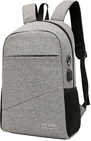 Sac à Dos pour Ordinateur Portable Sac à Dos avec Chargeur USB pour Sac d'ordinateur Portable Nylon DE 15 Pouces pour Hommes et Femmes Gris