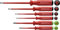 PB Swiss Tools POZIDRIV - Set di cacciaviti elettrici VDE PB 5543, isolati fino a 1.000 Volt, 100% Swiss Made, garanzia illimitata, rosso (6 pezzi (PZ1/PZ2/2/3/4/5) - Sottile)