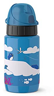 Emsa 518359 Trinkflasche Drink2Go Light Steel | 0,4 L | Edelstahl | Auto-Close Verschluss | 100% auslaufsicher & spülmaschinenfest | Robust & federleicht | Penguin