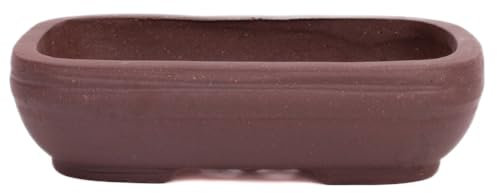 Bonsai - Schale eckig 16.5 x 11 x 4.5 cm unglasiert braun 22070