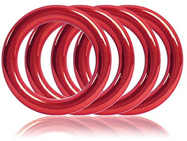 Ganzoo O-Ring Metall für Hunde-Leine, 25mm Innen-Durchmesser, 4 Stück, Stahlring, legierter Stahl, Nicht rostend, Rund-Ringe für Paracord 550 Halsband, Handtasche, Metallring, Basteln, Farbe Rot