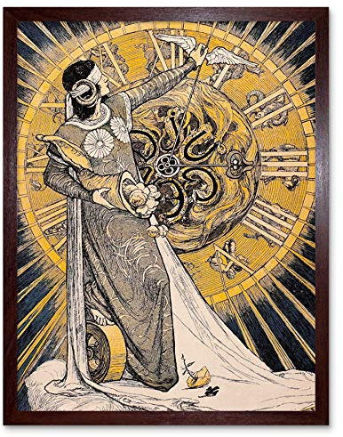 Wee Blue Coo Magazine Cover Jugend Clock Nouveau Art Print Framed Wall Decor 9X7 Inch Cover der Zeitschrift Abdeckung Jugendstil Wand Deko