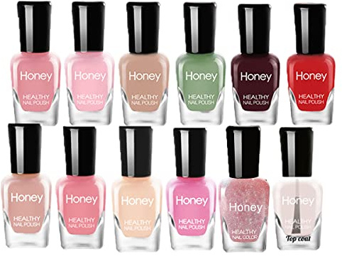 Tophany Ungiftiges Nagellack-Set, leicht abziehbar und schnell trocknend, für Damen, Teenager (12 Flaschen, 5 ml)