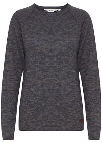 OXMO OXDaniela Damen Strickpullover Feinstrick Pullover mit Rundhalsausschnitt, Größe:L, Farbe:Ensign Blue (70260)