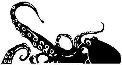 SUIFENG Car Stickers 16.3cmx8.6cm Plump And touching With Hands Soft As Dough Cabinet Vinyl Black/Silver Octopus Car Sticker Decal
