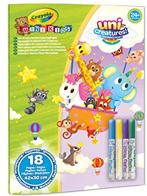 CRAYOLA Mini Kids, Maxi-Malblätter und 4 Abwaschbare Filzstifte | Abgerundeter Sicherheitsspitze