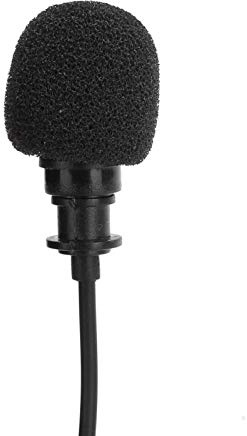 Estink Kragenclip-Mikrofon, 3,5-mm-professionelles Aufnahmemikrofon, 3,5-mm-2-m-Audiokabel für Live-Aufnahmen usw.(Black)