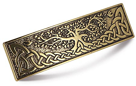 KKJOY Vintage Metall Haarspange Gold, Keltische Knoten Haarklammer Groß, Baum des Lebens Haarnadeln, Gothic Haarspangen Damen, Braut Haarschmuck Hochzeit, Bananenspange für Frauen und Mädchen