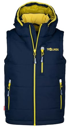 Trollkids Kids Narvik Vest XT 164, navy/hazy yellow