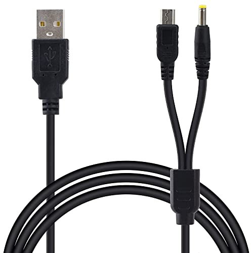 Link-e : Cable Chargeur USB de Remplacement 2 en 1 Compatible avec la Console Sony PSP 1000, 2000 et 3000 (Alimentation et Transfert de Données)
