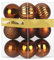 Bronze 4,1 cm kleine Weihnachtskugeln Weihnachtsbaumschmuck Ornamente bruchsichere hängende Kugeln für St. Patrick's Day Valentinstag Osterdekorationen Set mit 12 braunen Weihnachtsschmuck