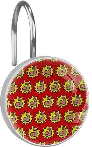 12 ganci decorativi per tende da doccia, in acciaio inox, per bagno, tenda da doccia, anelli per bicipiti, braccio flessibile