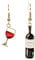 Bluebubble CHEERS Wine Bottle and Glass Dangle Earrings on Gift Card (Red Merlot)