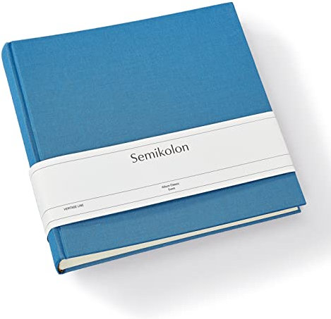 Semikolon 368391 Foto-Album Classic Event - 24 x 23 cm - 60 Seiten cremefarben, für ca. 60 Fotos - azzurro hell-blau