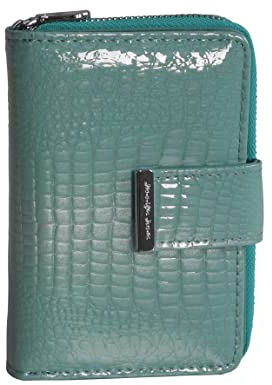 Damen-Geldbörse von Jennifer Jones - feines Mittelformat Portemonnaie Geldbeutel Börse Damenbörse Münzbörse echt-Leder (Türkis) - präsentiert von ZMOKA®