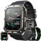 Smartwatch Herren mit Telefonfunktion, 1,81 Touchscreen 5ATM Wasserdicht Sportuhr mit Blutdruckmessung, Herzfrequenz, Schrittzähler, 123 Sportmodi Militärische Fitnessuhr für iOS Android (Schwarz)